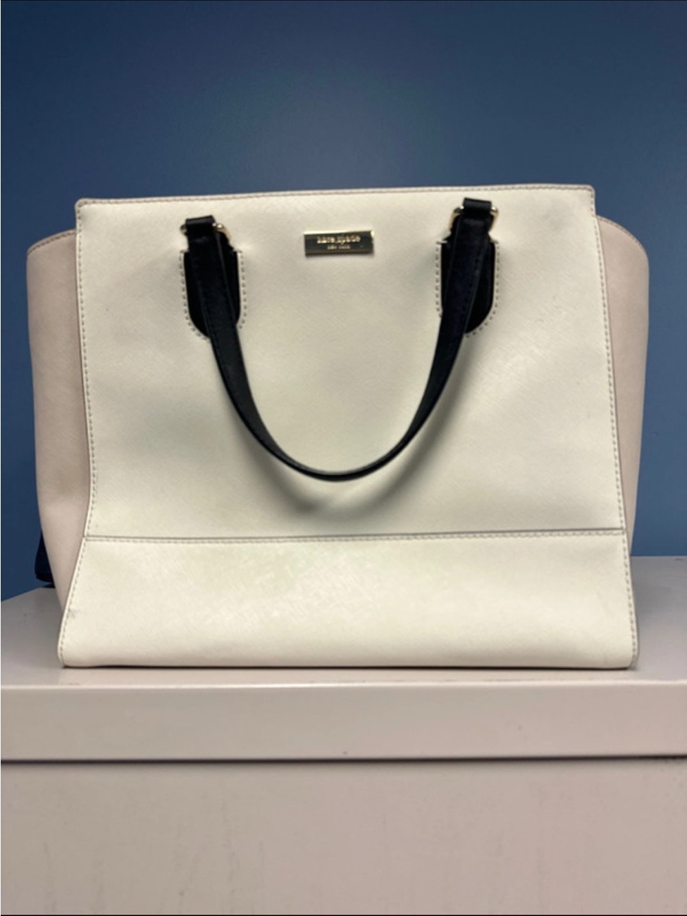 kate spade White, Black and Cream Leather Satchel
